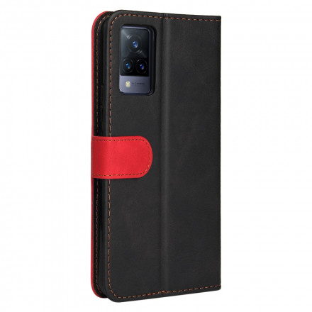 Housse Vivo V21 5G Simili Cuir Bicolore Coloré Housse Vivo V21 5G Simili Cuir Bicolore Coloré