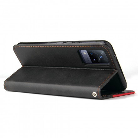 Housse Vivo V21 5G Simili Cuir Bicolore Coloré Housse Vivo V21 5G Simili Cuir Bicolore Coloré