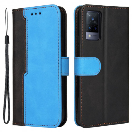 Housse Vivo V21 5G Simili Cuir Bicolore Coloré Housse Vivo V21 5G Simili Cuir Bicolore Coloré