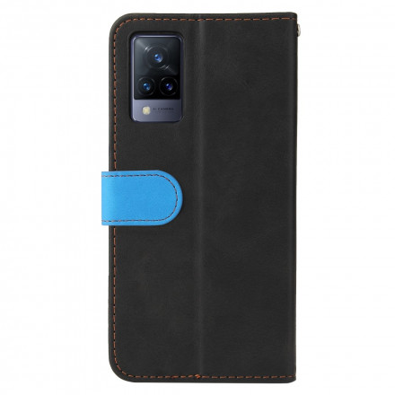 Housse Vivo V21 5G Simili Cuir Bicolore Coloré Housse Vivo V21 5G Simili Cuir Bicolore Coloré