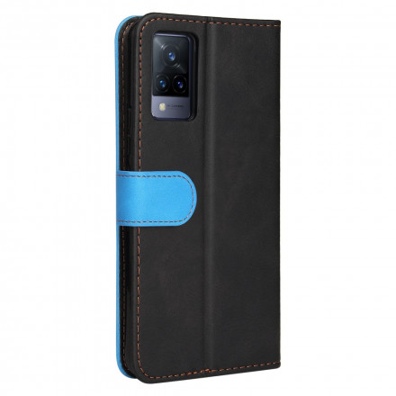 Housse Vivo V21 5G Simili Cuir Bicolore Coloré Housse Vivo V21 5G Simili Cuir Bicolore Coloré