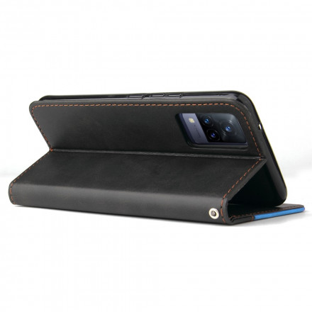 Housse Vivo V21 5G Simili Cuir Bicolore Coloré Housse Vivo V21 5G Simili Cuir Bicolore Coloré