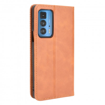 Flip Cover Motorola Edge 20 Pro Effet Cuir Vintage Stylisé Flip Cover Motorola Edge 20 Pro Effet Cuir Vintage Stylisé