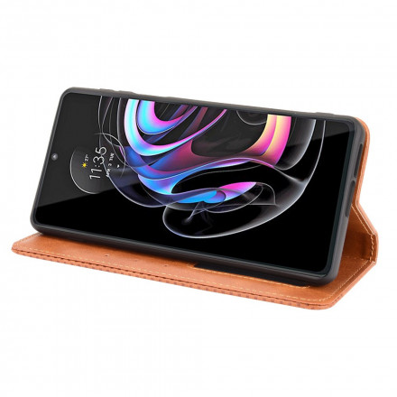 Flip Cover Motorola Edge 20 Pro Effet Cuir Vintage Stylisé Flip Cover Motorola Edge 20 Pro Effet Cuir Vintage Stylisé
