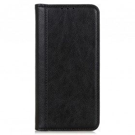 Flip Cover Motorola Edge 20 Pro Version Cuir Litchi Fendu