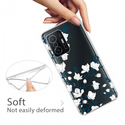 Coque Xiaomi 11T Fleurs Blanches