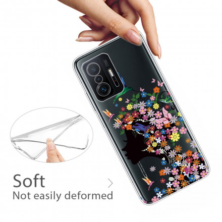 Coque Xiaomi 11T Transparente Chevelure Fleuri
