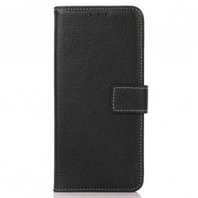 Housse Motorola Edge 20 Pro Litchi Coutures Apparentes