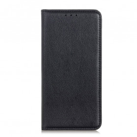 Flip Cover Motorola Edge 20 Pro Cuir Litchi Fendu Élégance