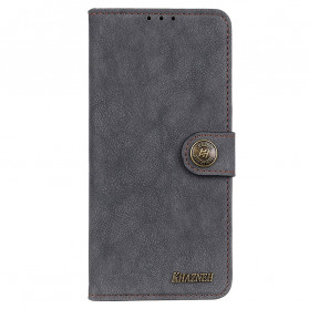 Housse Motorola Edge 20 Pro Cuir Fendu Rétro KHAZNEH