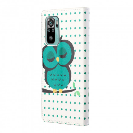 Housse Xiaomi Redmi 10 Hibou Endormi à Lanière Housse Xiaomi Redmi 10 Hibou Endormi à Lanière