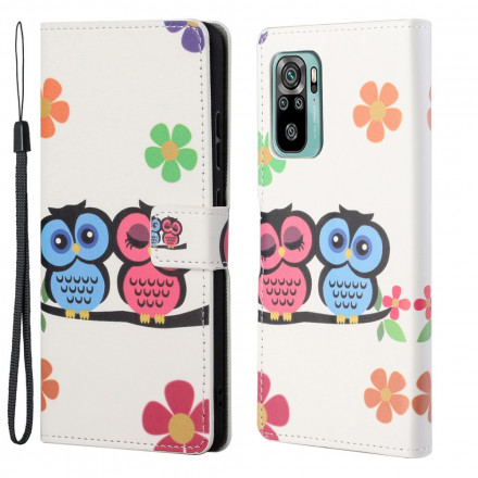 Housse Xiaomi Redmi 10 Couple de Hiboux à Lanière Housse Xiaomi Redmi 10 Couple de Hiboux à Lanière