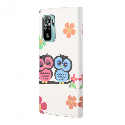 Housse Xiaomi Redmi 10 Couple de Hiboux à Lanière Housse Xiaomi Redmi 10 Couple de Hiboux à Lanière