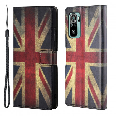 Housse Xiaomi Redmi 10 Drapeau Angleterre à Lanière