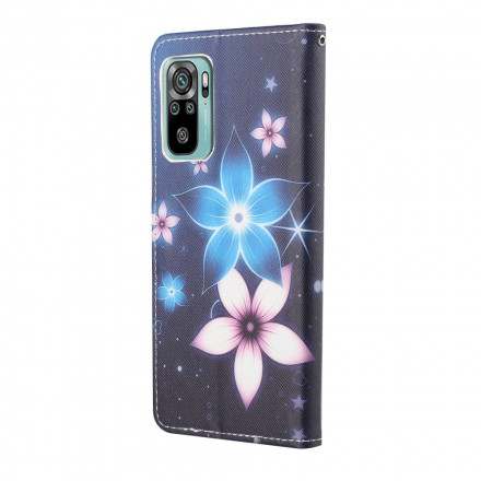 Housse Xaiomi Redmi 10 Fleurs Lunaires à Lanière Housse Xaiomi Redmi 10 Fleurs Lunaires à Lanière