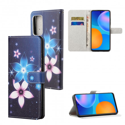 Housse Xaiomi Redmi 10 Fleurs Lunaires à Lanière Housse Xaiomi Redmi 10 Fleurs Lunaires à Lanière