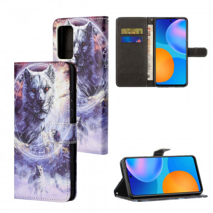 Housse Xiaomi Redmi 10 Loup en Hiver avec Lanière Housse Xiaomi Redmi 10 Loup en Hiver avec Lanière