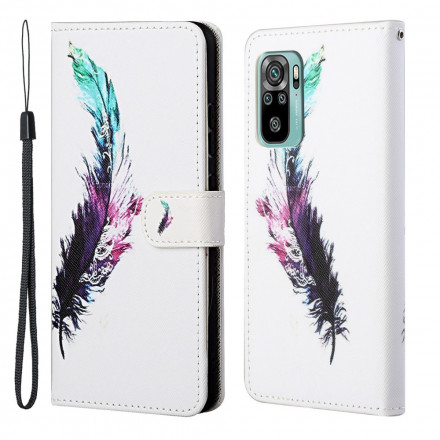 Housse Xiaomi Redmi 10 Plume à Lanière Housse Xiaomi Redmi 10 Plume à Lanière