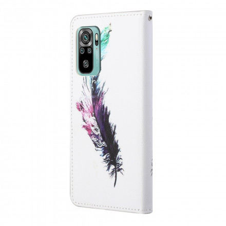 Housse Xiaomi Redmi 10 Plume à Lanière Housse Xiaomi Redmi 10 Plume à Lanière