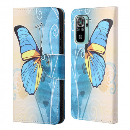 Housse Xiaomi Redmi 10 Papillon Bleu et Jaune