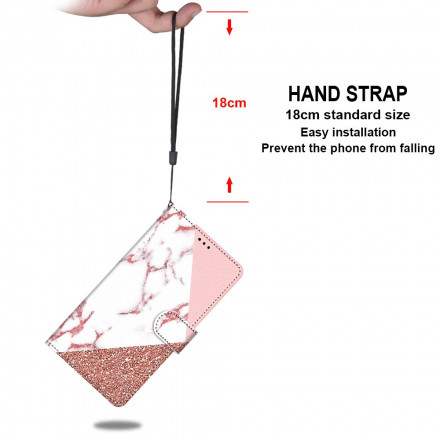 Housse Xiaomi Redmi 10 Triangle en Marbre et Paillettes Housse Xiaomi Redmi 10 Triangle en Marbre et Paillettes