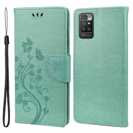 Housse Xiaomi Redmi 10 Papillons et Fleurs d'Asie Housse Xiaomi Redmi 10 Papillons et Fleurs d'Asie
