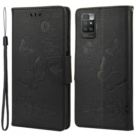 Housse Xiaomi Redmi 10 Que des Papillons avec Lanière Housse Xiaomi Redmi 10 Que des Papillons avec Lanière
