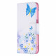 Housse Oppo A54 5G / A74 5G Papillons et Fleurs Peints Housse Oppo A54 5G / A74 5G Papillons et Fleurs Peints