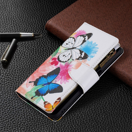 Housse Oppo A54 5G / A74 5G Poche Zippée Papillons Housse Oppo A54 5G / A74 5G Poche Zippée Papillons
