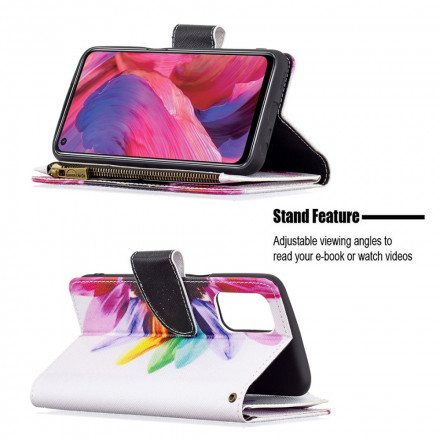 Housse Oppo A54 5G / A74 5G Poche Zippée Fleur Housse Oppo A54 5G / A74 5G Poche Zippée Fleur