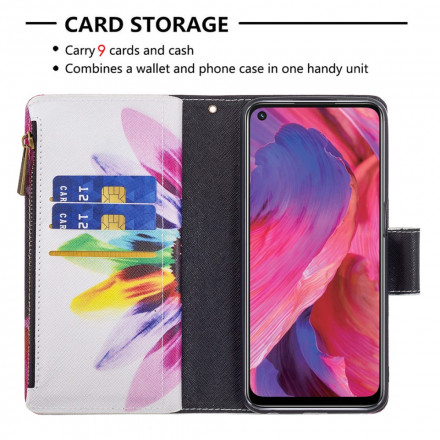 Housse Oppo A54 5G / A74 5G Poche Zippée Fleur Housse Oppo A54 5G / A74 5G Poche Zippée Fleur
