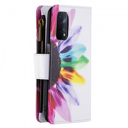 Housse Oppo A54 5G / A74 5G Poche Zippée Fleur Housse Oppo A54 5G / A74 5G Poche Zippée Fleur