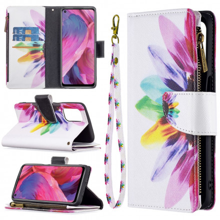Housse Oppo A54 5G / A74 5G Poche Zippée Fleur Housse Oppo A54 5G / A74 5G Poche Zippée Fleur