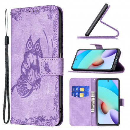 Housse Xiaomi Redmi 10 Papillon Baroque à Lanière Housse Xiaomi Redmi 10 Papillon Baroque à Lanière