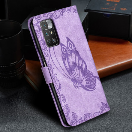 Housse Xiaomi Redmi 10 Papillon Baroque à Lanière Housse Xiaomi Redmi 10 Papillon Baroque à Lanière