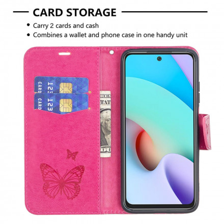 Housse Xiaomi Redmi 10 Papillons Imprimés à Lanière Housse Xiaomi Redmi 10 Papillons Imprimés à Lanière