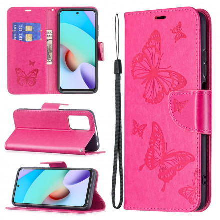 Housse Xiaomi Redmi 10 Papillons Imprimés à Lanière Housse Xiaomi Redmi 10 Papillons Imprimés à Lanière