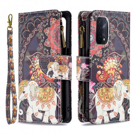 Housse Oppo A54 5G / A74 5G Poche Zippée Éléphant Housse Oppo A54 5G / A74 5G Poche Zippée Éléphant
