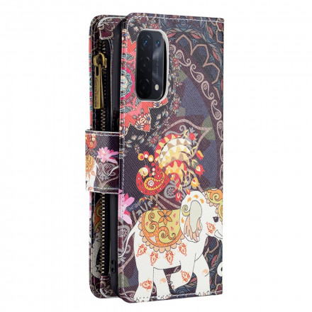 Housse Oppo A54 5G / A74 5G Poche Zippée Éléphant Housse Oppo A54 5G / A74 5G Poche Zippée Éléphant