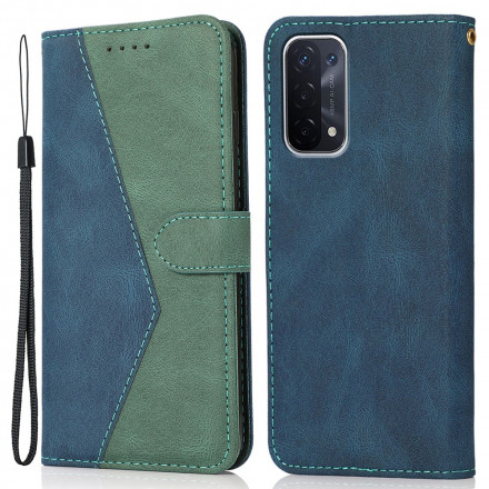 Housse Oppo A54 5G / A74 5G Simili Cuir Bicolore Triangle Housse Oppo A54 5G / A74 5G Simili Cuir Bicolore Triangle