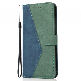 Housse Oppo A54 5G / A74 5G Simili Cuir Bicolore Triangle