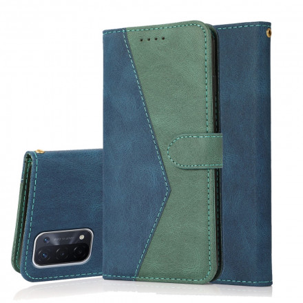 Housse Oppo A54 5G / A74 5G Simili Cuir Bicolore Triangle Housse Oppo A54 5G / A74 5G Simili Cuir Bicolore Triangle