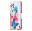 Housse Xiaomi Redmi 10 Papillons et Fleurs Peints