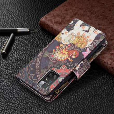 Housse Xiaomi Redmi 10 Poche Zippée Éléphant Housse Xiaomi Redmi 10 Poche Zippée Éléphant