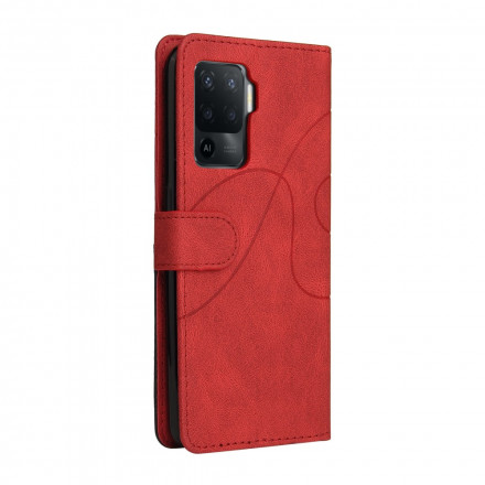 Housse Oppo A94 5G Simili Cuir Bicolore Signature Housse Oppo A94 5G Simili Cuir Bicolore Signature