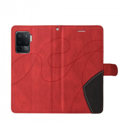 Housse Oppo A94 5G Simili Cuir Bicolore Signature Housse Oppo A94 5G Simili Cuir Bicolore Signature