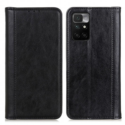 Flip Cover Xiaomi Redmi 10 Cuir Litchi Fendu Élégance