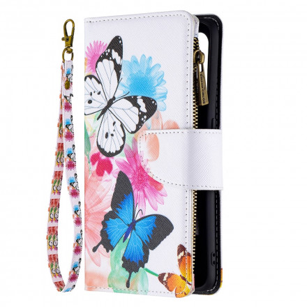 Housse Oppo A94 5G Poche Zippée Papillons Housse Oppo A94 5G Poche Zippée Papillons