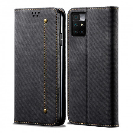 Flip Cover Xiaomi Redmi 10 Tissu Jeans Flip Cover Xiaomi Redmi 10 Tissu Jeans