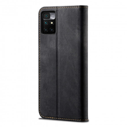 Flip Cover Xiaomi Redmi 10 Tissu Jeans Flip Cover Xiaomi Redmi 10 Tissu Jeans